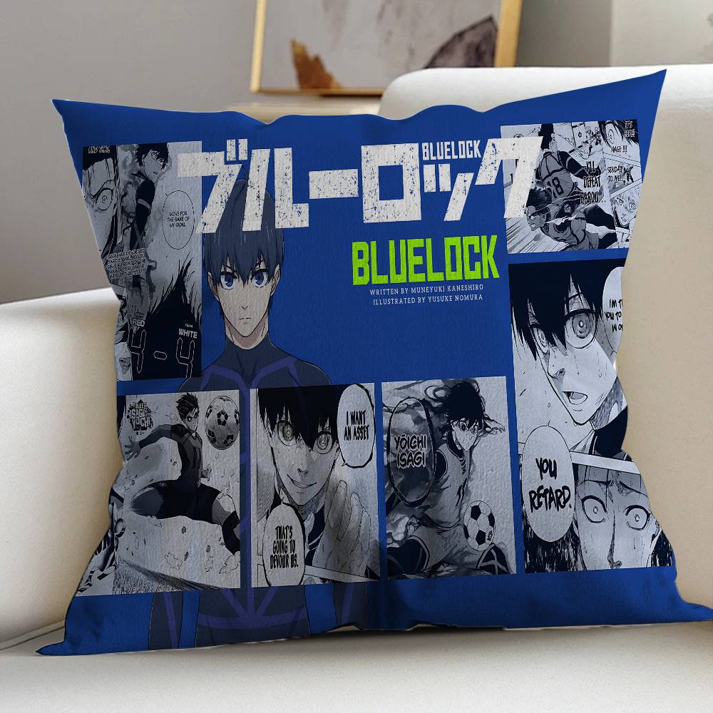 Football Anime B-Blue L-Lock Pillow Anime Pillow Sofa Bed Head Pillow Cover Cushion Cover 45x45 cm Fashion