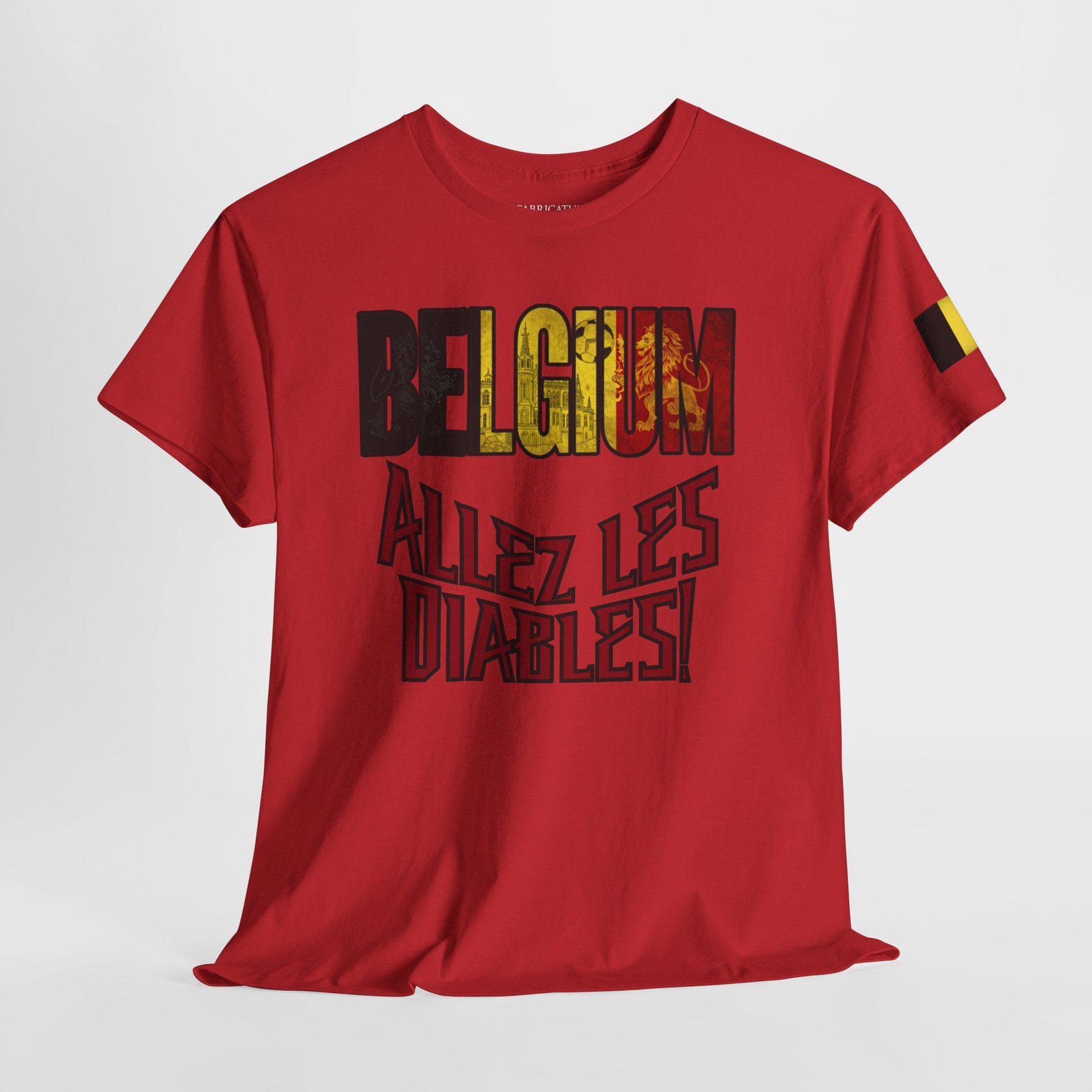 Belgium Football Fan Tee | Allez Les Diables Graphic Soccer Shirt L