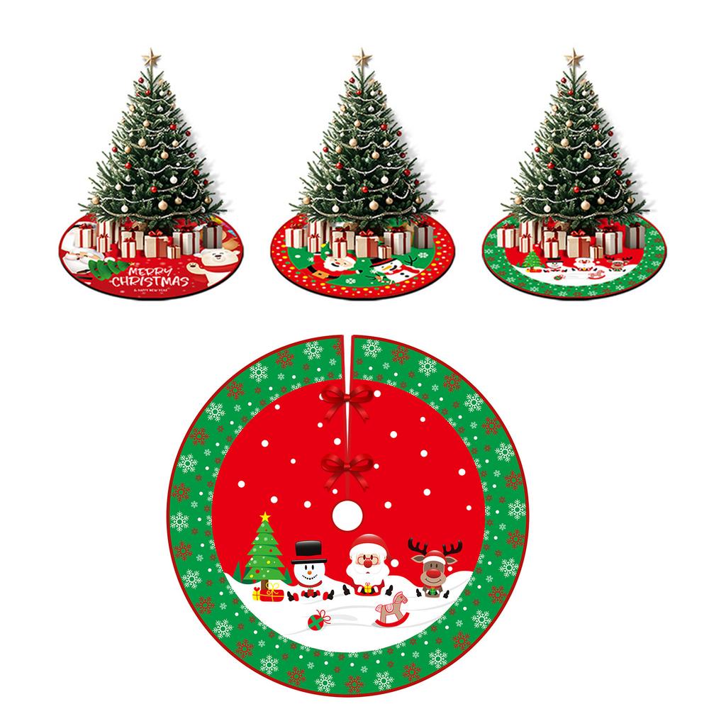 Christmas Tree Skirt Christmas Tree Mat Base Covers 90cm/35Inch for Home Decoration Winter Holiday Party Centerpieces
