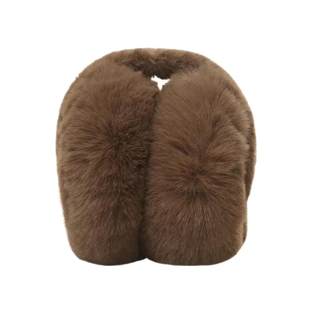 1 PC Solid Color Soft Plush Ear Warmer Winter Warm Earmuffs Ear Cover Outdoor Cold Protection Ear-Muffs Folding Earflap Fashion
