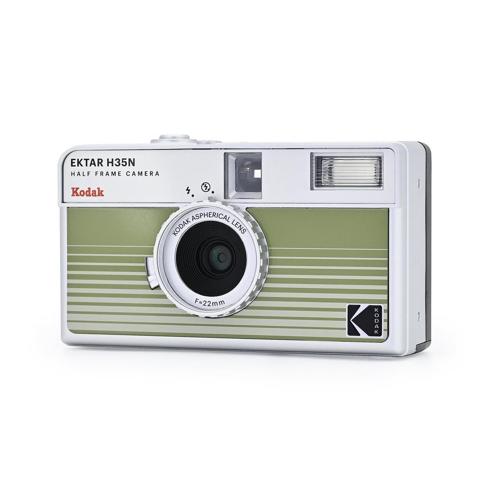 KODAK EKTAR H35N Half-Frame Film Camera, 35mm, Reusable, Focus-Free, Bulb Function, Built-in Star Filter, Coated Improved Lens (Single, Striped Green)