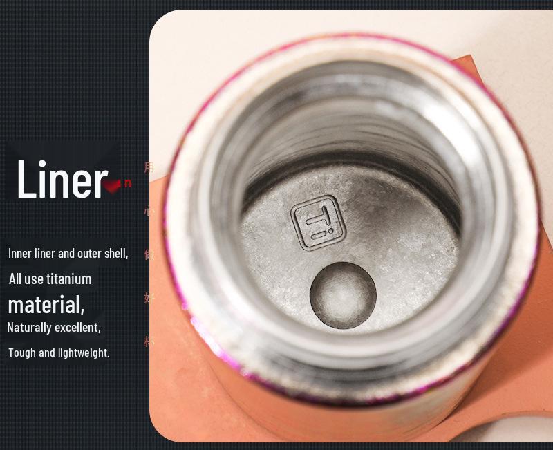Kuangdi Vacuum Insulated Double-Layer Titanium Cup, Business Couple's Gift with Printing