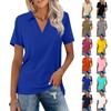 Women's Fashion Casual Lapel Short Sleeve Color Shirt Women's Up Tops