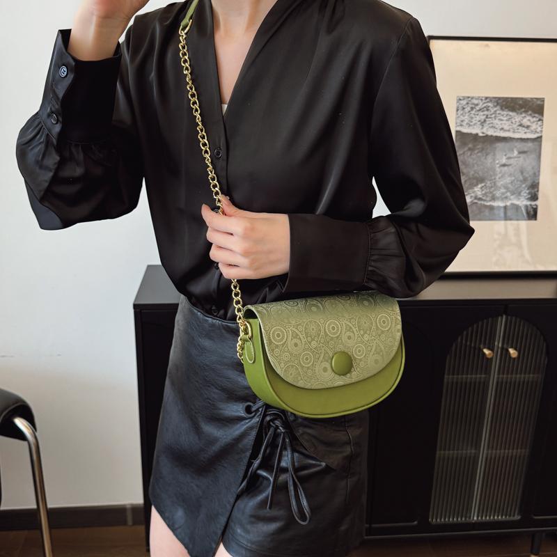 Women Fashion Solid Color Flap Small Saddle Shoulder Underarm Bags Fashion PU Leather Street Shopping Crossbody Bag Ladies Clutch Purse