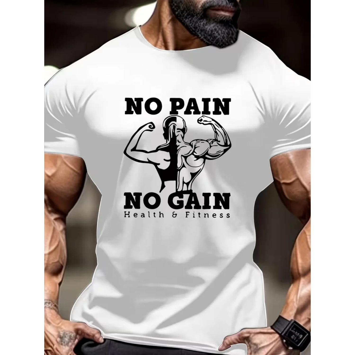 

Muscle Man Graphic Cotton TShirt Athletic Gym Style White S чёрный
