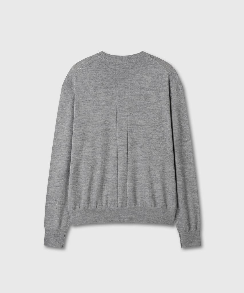 Daibeuin Loosed Fine Wool V-Neck Knit (Gray)