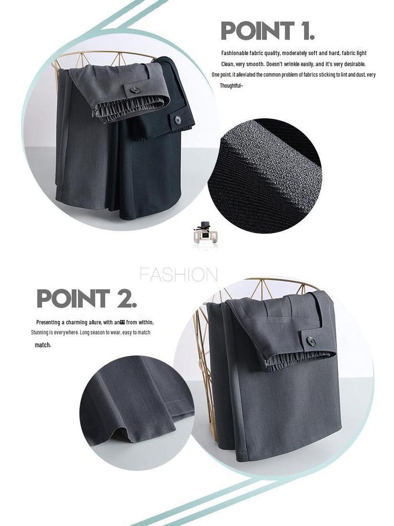 Women's Fashionable A-line Pleated Midi Skirt, High Waist, Slimming Large Hem, Casual 2026 Spring Collection
