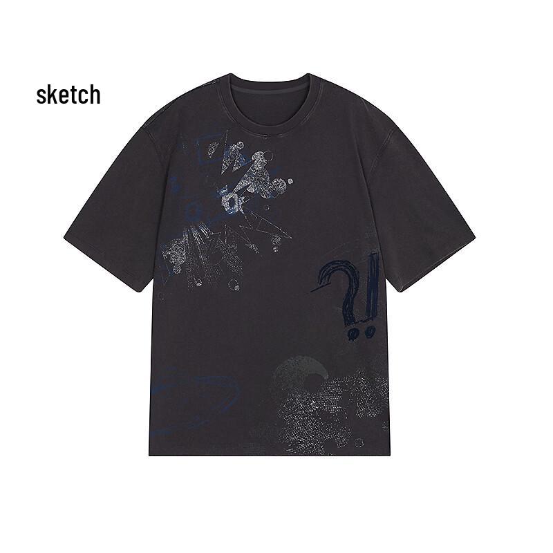Men s Loose Fit Round Neck Cotton T-Shirt L