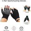 1 Pairs Bicycle Fingerless Gloves Lightweight Sunscreen Anti-Slip Riding Outdoor Workout Gloves Fitness Cycling Motorcycle