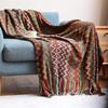 Hand Knitted Blanket With Tassel Summer Blanket Bed Sofa Travel Breathable Chic Bohemian Soft Comfortable Blanket