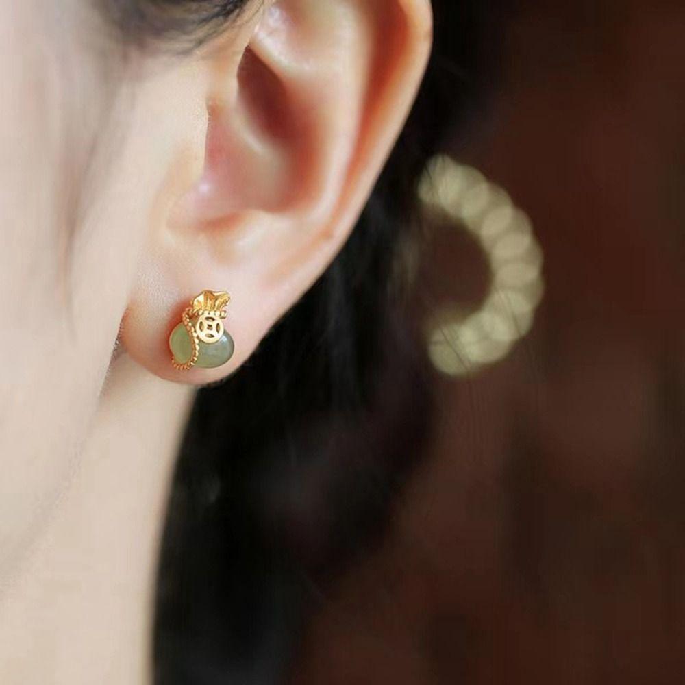 

Денежный мешок Новогодние серьги Женские серьги-гвоздики Серьги Медный кошелек Серьги