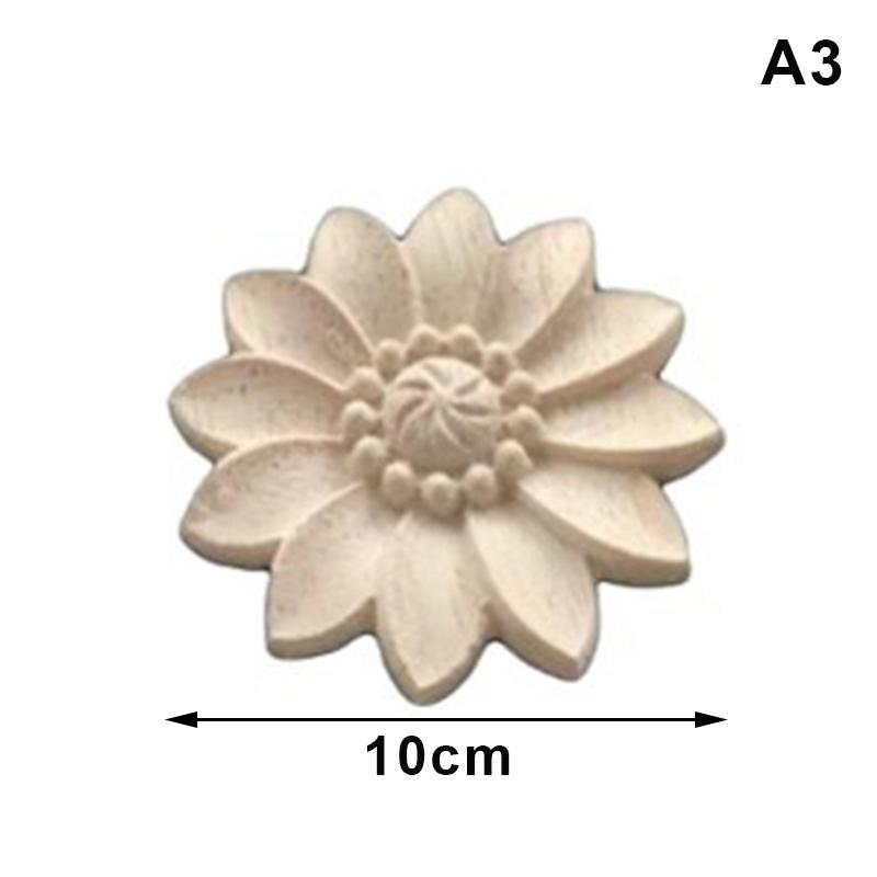 Wood Floral Appliques For Furniture Antique Onlays Moulding Home Decor Wood Carving Decoration Wall Wood Decal Vintage Figurines