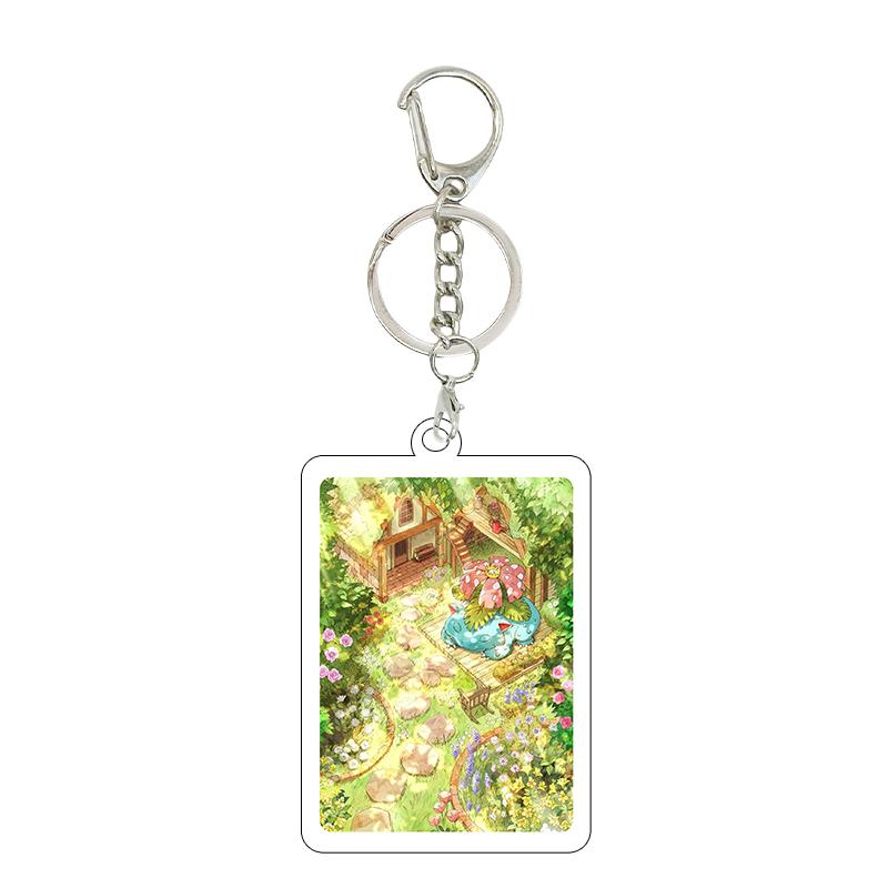 Ptcg Pocket 5cm Anime Fashion Squirtle Bulbasaur Psyduck Cartoon Diy Acrylic Action Keychain Backpack Pendant Accessories Charm