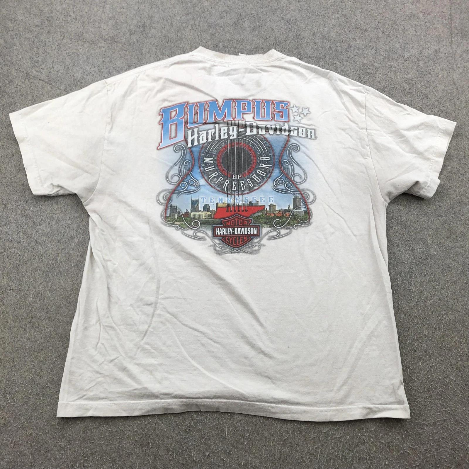 Harley-Davidson Shirt Mens XL White Bumpus Murfreesboro TN Dealer 2011 Tee USA 2XL