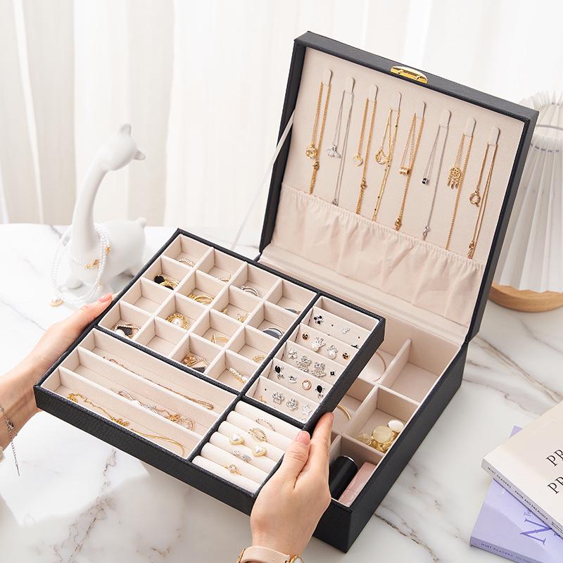 Multilayer Jewelry Storage Box for Necklaces, Rings, and Earrings