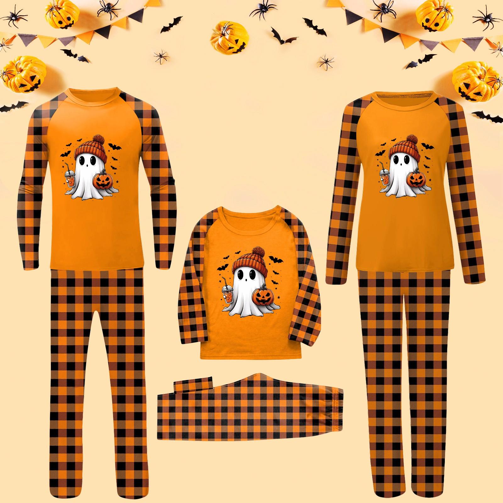 

Halloween Print Family Matching Long Sleeved Parent-child Suit Home Clothes Suit Fall