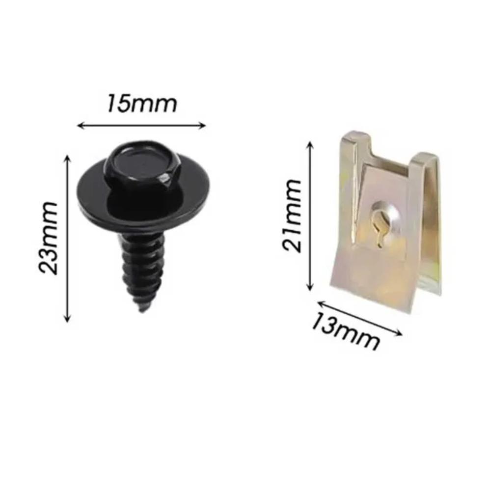 Metal U Clips for Car Modification Screw Base Fasteners Fender Bumper Protection Trim Installation