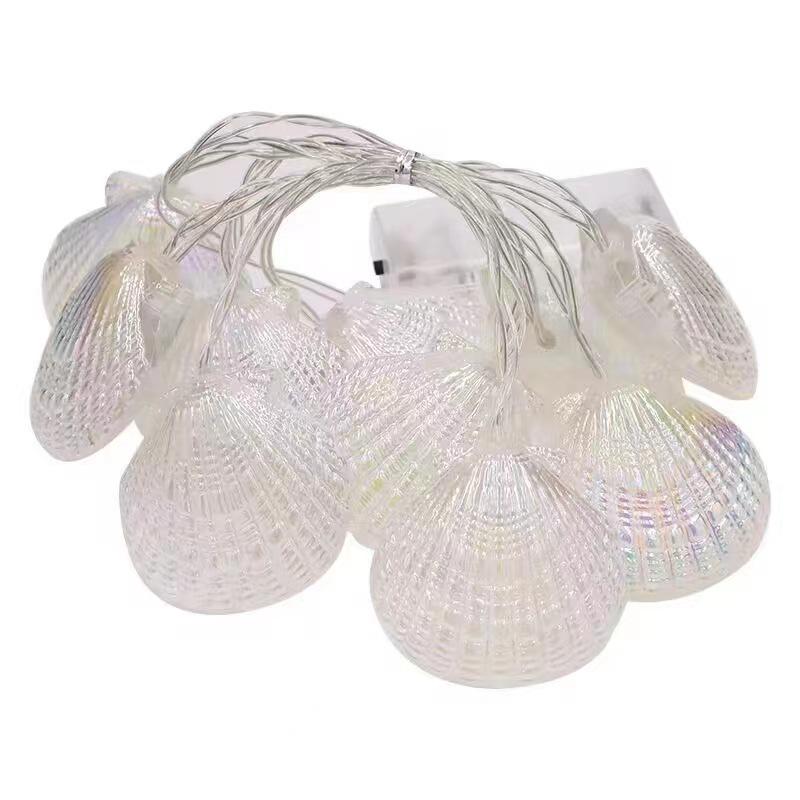 Colorful LED Seashell String Lights – Electroplated for Indoor Holiday or Dorm Decor