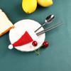 Party Decor Red Santa Hat Tableware Holder Silverware Cutlery Bag Christmas Hat Spoon Fork Bags