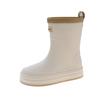 Medium rain boots women's non-slip short rubber shoes fleece warm water shoes kitchen work shoes women's lightweight platform rain shoes