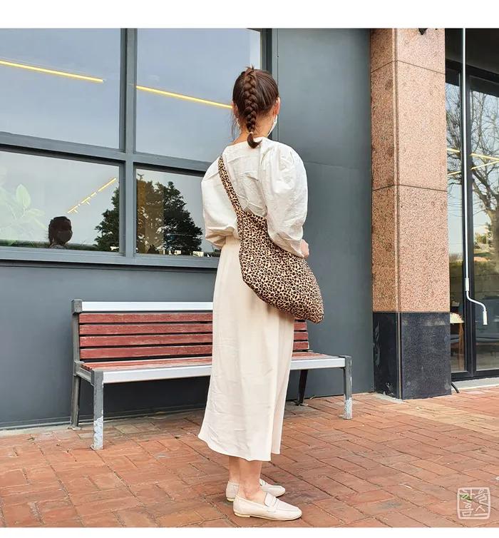 Howl's Home In-house Production [Leopard Print Marche Bag 3 SIZE] Eco Bag Shopping Bag Crossbody Bag Lightweight Bag