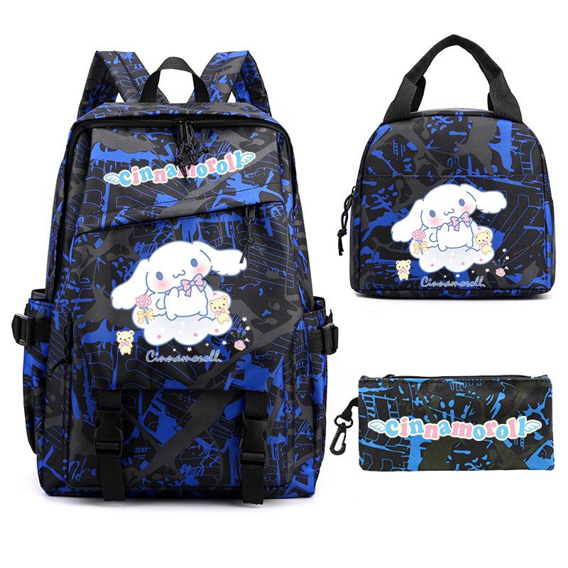 Cartoon Puppy Printed Schoolbag Set Backpack + Lunch Bag + Pencil Case Three-Piece Set