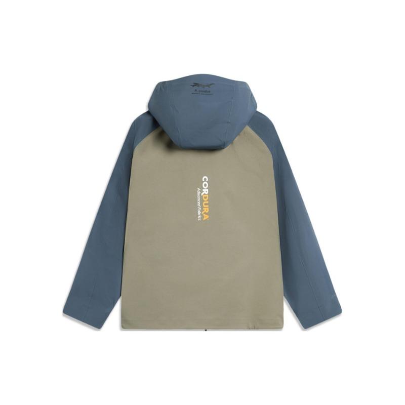 Li Ning CF Su Wan Long Jia Serie Professionelle Outdoor Winddichte Wasserabweisende Regenjacke Unisex Jacke Schlammig-Olivgrün AFDT825-2