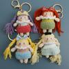 Lange geflochtene Prinzessinnen-Serie Niedliche Häkelpuppen Schlüsselanhänger Handgemachte Geschenke Gestrickte geflochtene Puppen Schlüsselanhänger für Mädchen Benutzerdefinierte Accessoires