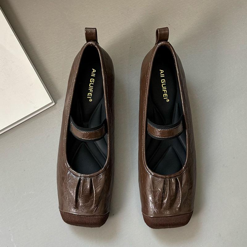 

Дизайнерская обувь на плоской подошве Туфли Мэри Джейн для женщин Модные женские балетки с леопардовым принтом Женские танцевальные туфли 42 коричневый