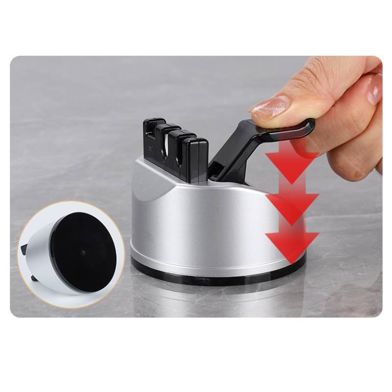Tungsten Steel Knife Sharpener With Multifunction Sucker Base For Kitchen Use