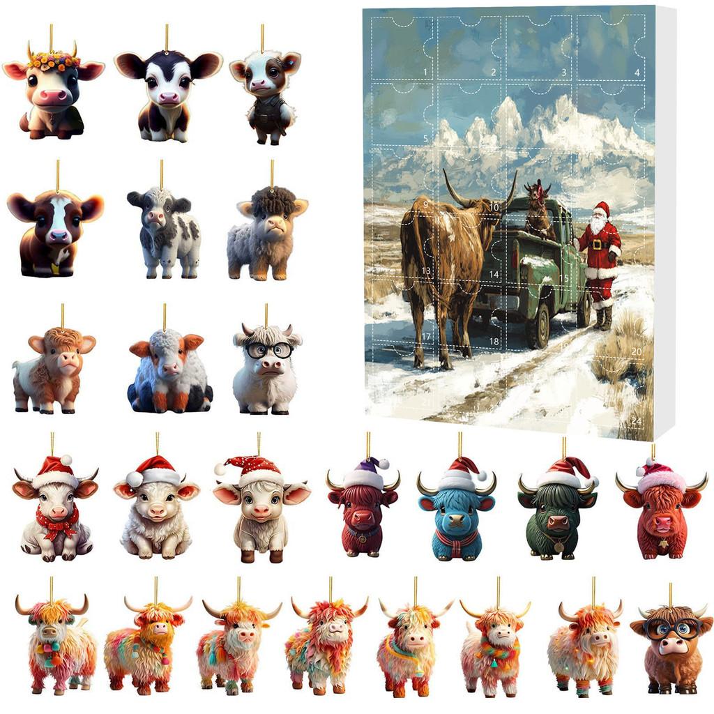 Weihnachts-Blindbox Mit Yak-Tier Acryl-Dekorationen Für Feiertagsbaum-Hänger Und Party-Geschenke