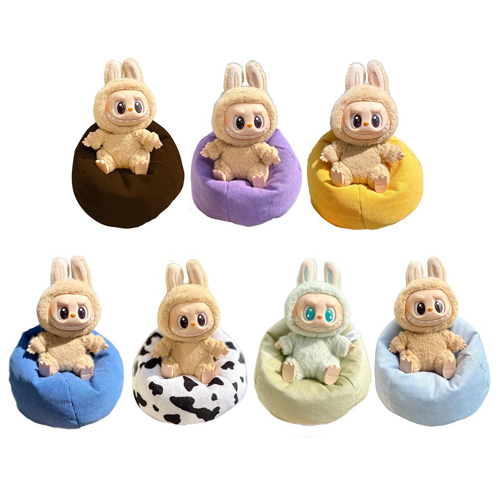 For Labubu Miniature Sofa with Pillow Furniture Mini Lazy Sofa with Pillow Miniature Decoration Doll Sofa Doll Room Decoration