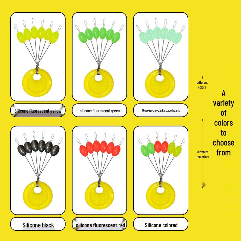 Luminous Silicone Space Beans: Large Olive Fishing Stoppers for Sea Fishing and Long Cast Anchors.