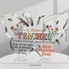 Teacher Appreciation Gift - Acrylic Keepsake Plate, Floral & Bee Design, Desk Decor for Classroom or - Best Teacher Award for Educators, Nurseries, Ho