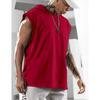 Summer Men's Fitness Pullover Sports Casual Sleeveless Hooded Vest Loose Solid Color Vest