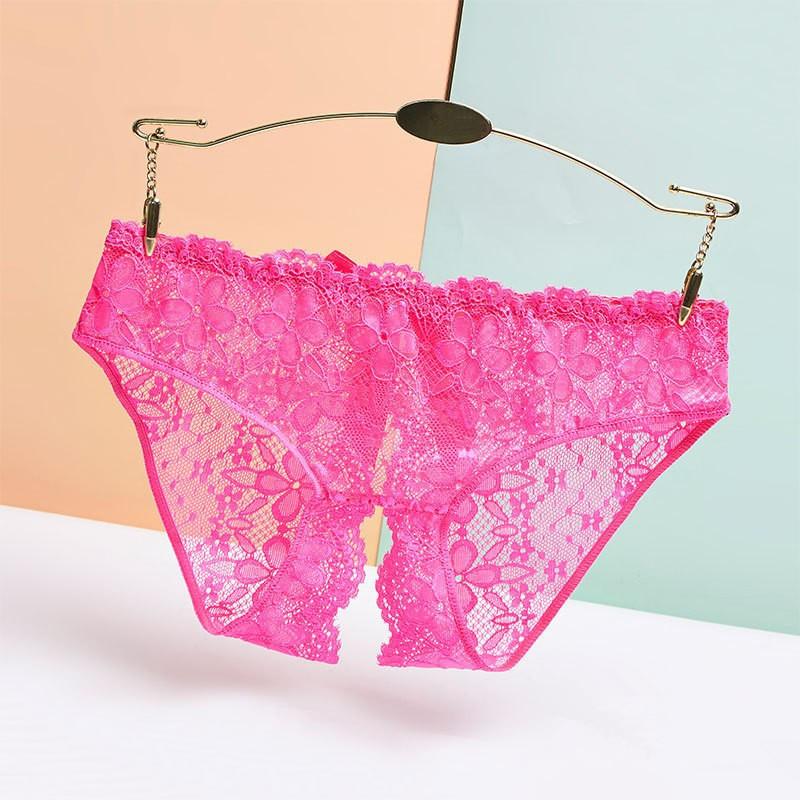 Fan Lei, sexy underwear women's lace panties low waist thin open gear free thong briefs d033