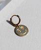 Bonbeau Cute Smile Ring Earrings Coin Drop Smile Earrings