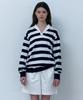Happy Stripe Collar Sweatshirt_Navy Stripe