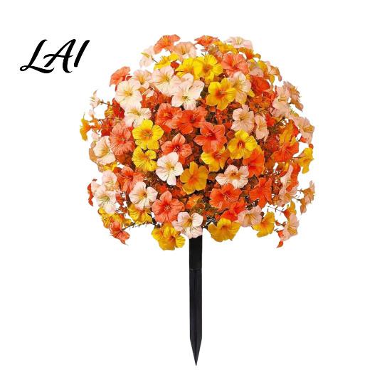 Decorative Faux Botanicals for Bedroom Artificial Fall Flowers Outdoors Fake Autumn Topiary Ball UV Resistant Mums with Ground Plants Home
