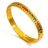 Elegant Inlaid Colorful Column Bracelet, Fashionable and Sophisticated Women's Open Hand Jewelry