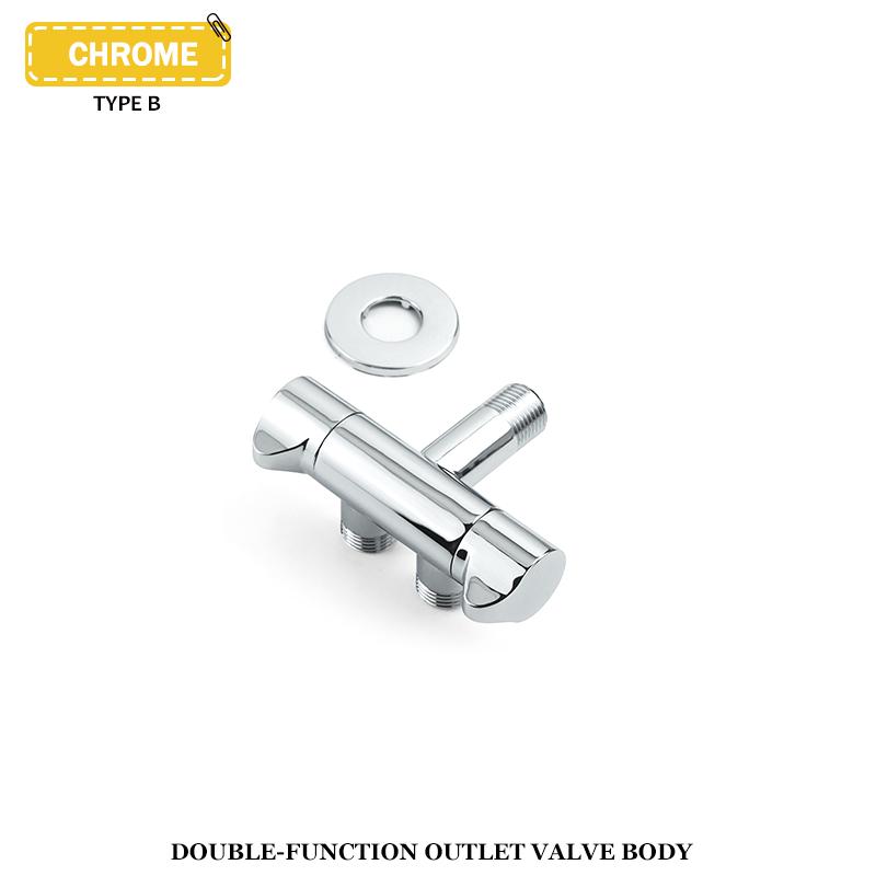 Brass Black Angle Valve Wall-Mounted Single And Double Outlet Valve External Thread G1/2 Stop Valve Bathroom Kitchen Accessories
