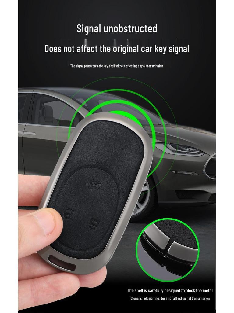 Genuine Leather Car Key Case for Nio ET5, ES6, ET5T, ET7, ES8, EC6, ES7, EC7 (2023 Model)