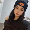 New autumn and winter Halloween pumpkin little devil embroidered knitted hat for men and women, warm beanie hat for students