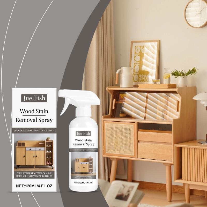 Wood stain cleaner spray versatile stain and black spot remover for indoor furniture kitchen and living area cleaning