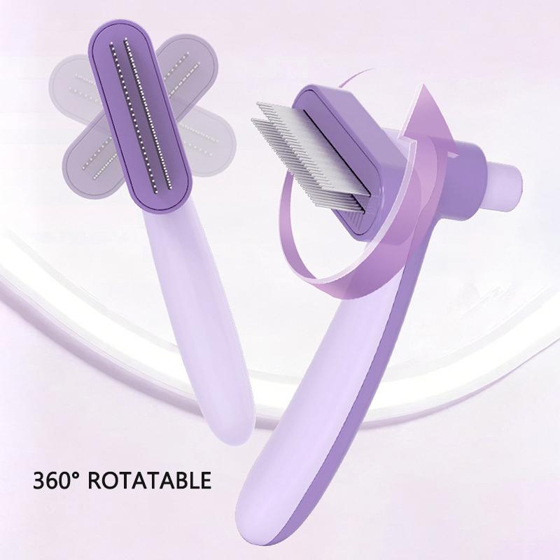 One-Click Self-Cleaning Cat Brush Durable Stainless Steel Deshedding Comb for Cat Dog Pet Grooming Tool for Removing Loose Hair