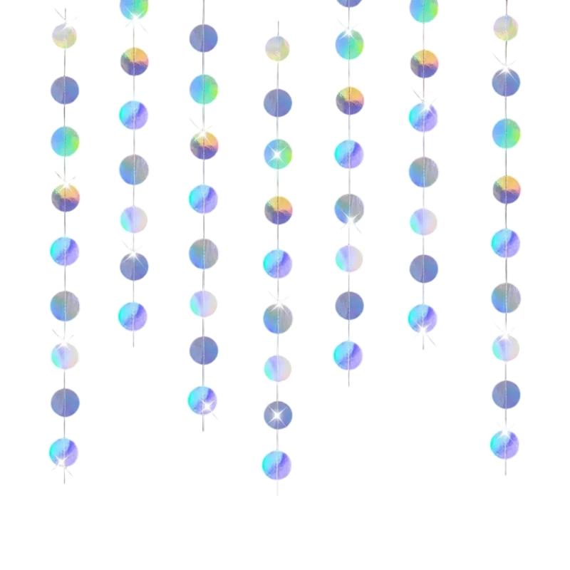 

Shimmering Glitter Circle Party Decorations Garlands Bunting Banners Photo Props Durable Paper