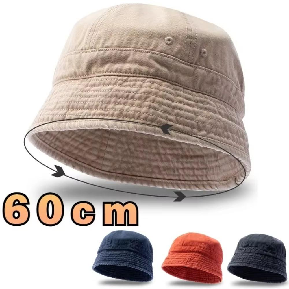 Sombrero de Pescador Retro Informal Estilo Japonés Ala Corta Circunferencia de Cabeza Grande Sombrero de Sol Unisex