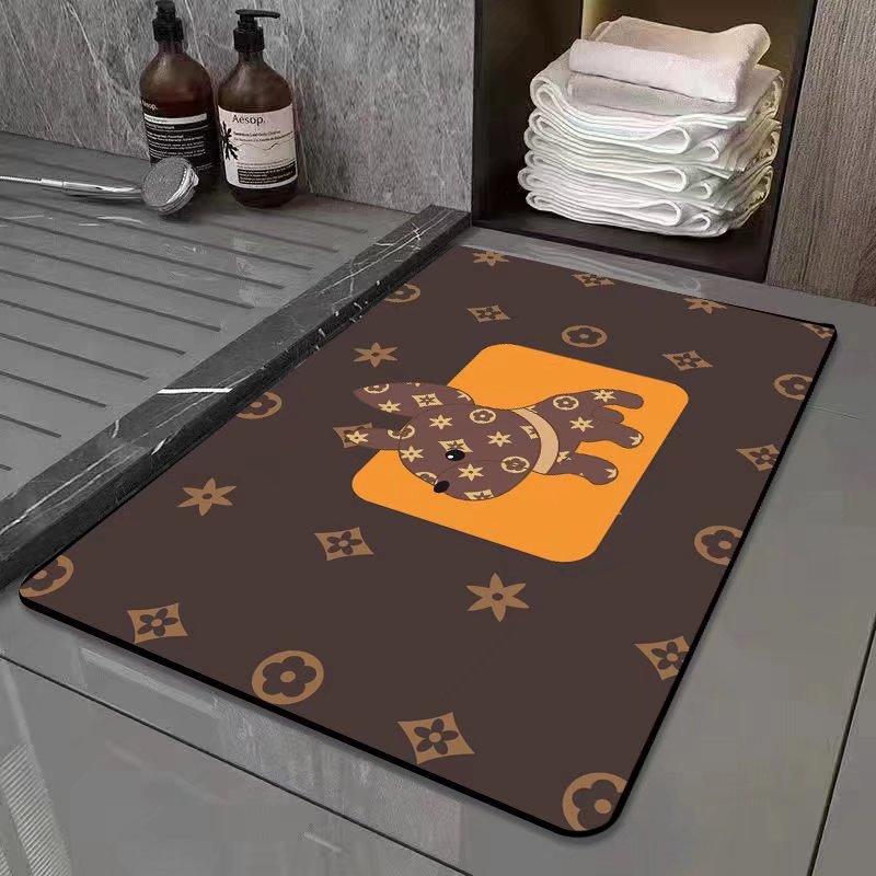 New Morandi Color Bathroom Doormat Balcony Floor Mat Modern Simple Bedroom Living Room Waterproof Leave-in Carpet