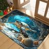 Sea Turtle Rug Velvet Flannel Printed Floor Mat Ocean Design Decorative Carpet Bathroom Home Decor