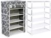 Textile Shoe Cabinet Mona Morocco Grey-White